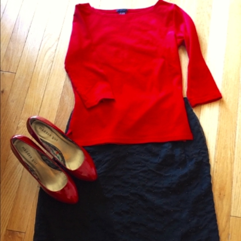 Chic Express Beaded A-Line Skirt & Bonus Sweater